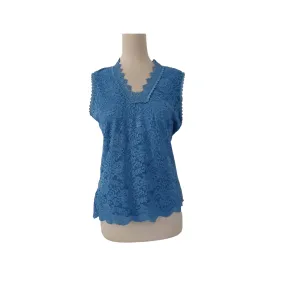 Karl Lagerfeld Blue Sleeveless Blouse | Brand New |