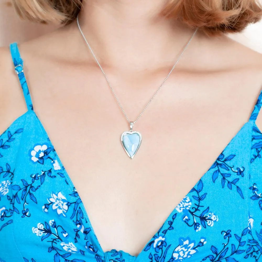 Larimar Victorian Heart Pendant