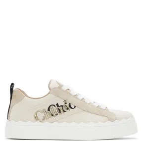 Lauren Embroidered Canvas Sneakers, White