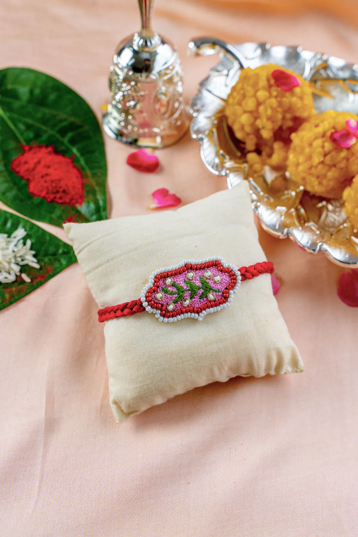 LeafyLuxe Embroidered Rakhi