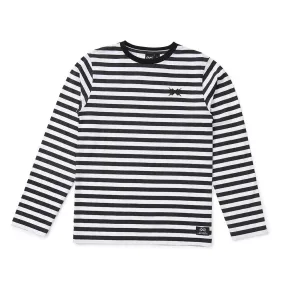 Line Up LS Tee Black   White Stripe