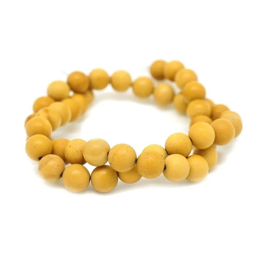 Matte Yellow Mookaite 8mm Round - 15-16 Inch