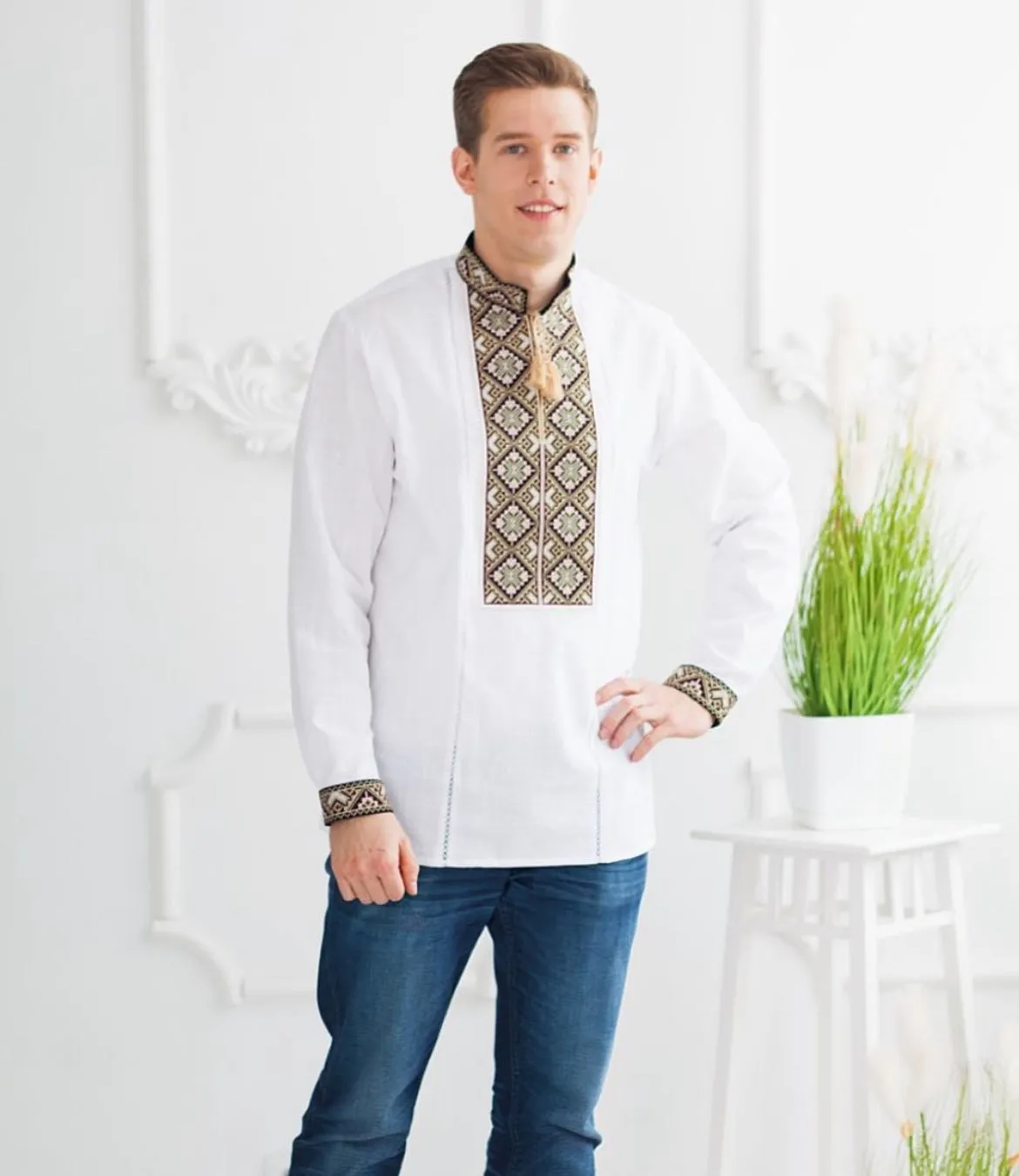 Men's Embroidered Shirt- “Oleksa”