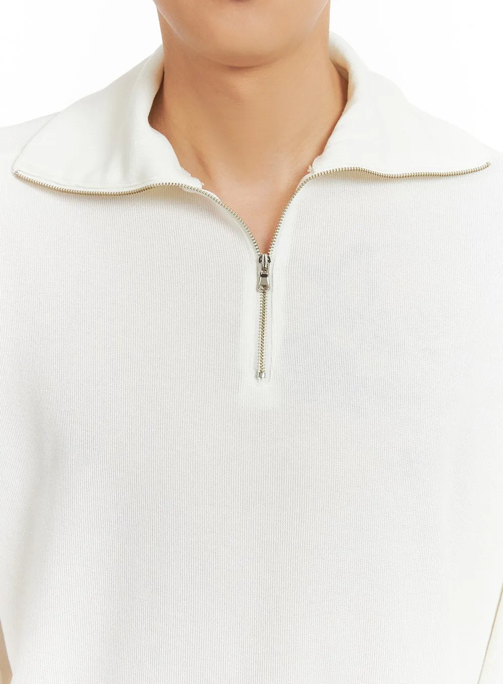 Men's Zip Up Collar Long Sleeve Top IA401