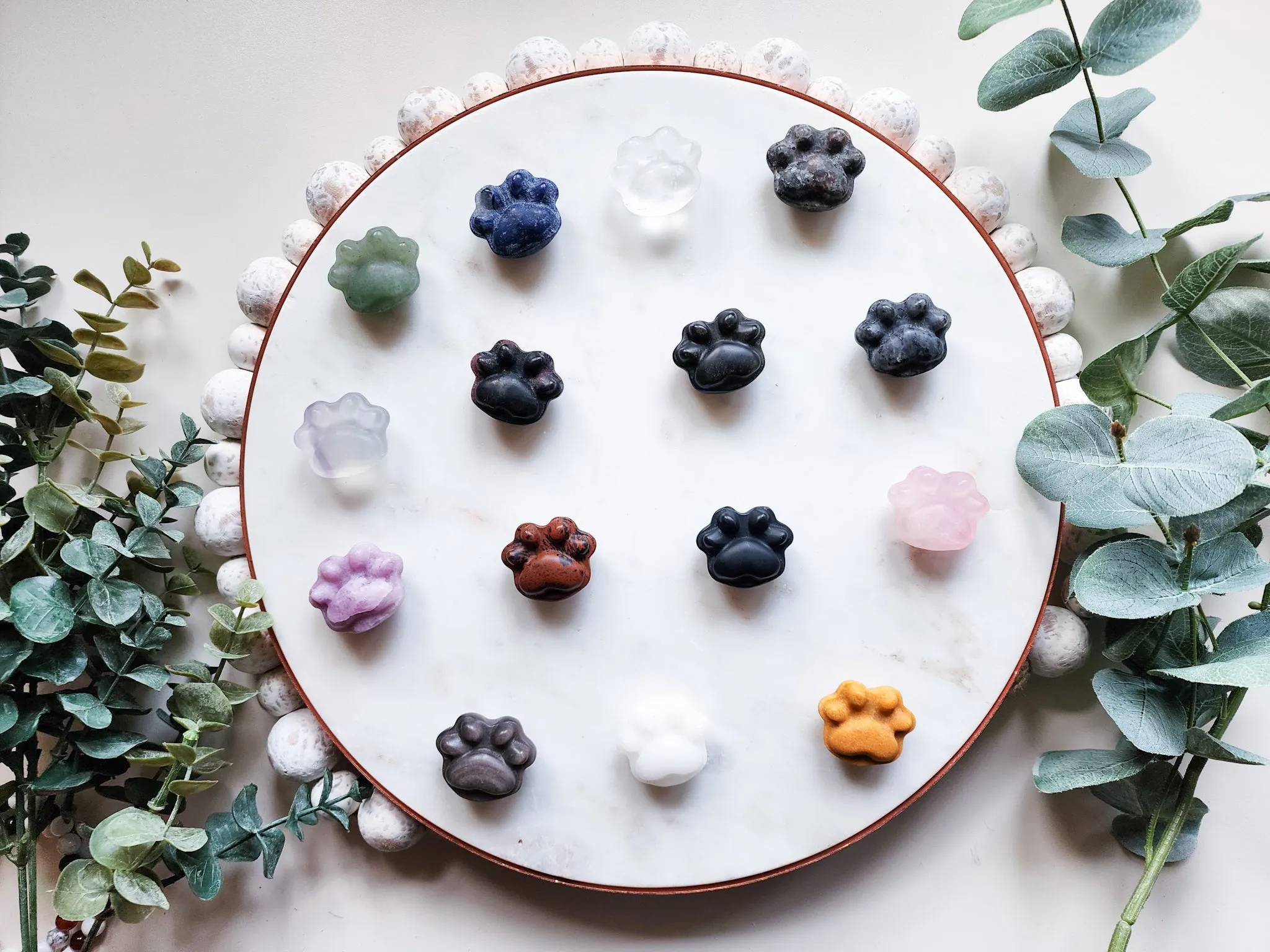 Mini Crystal Paw Print Carving