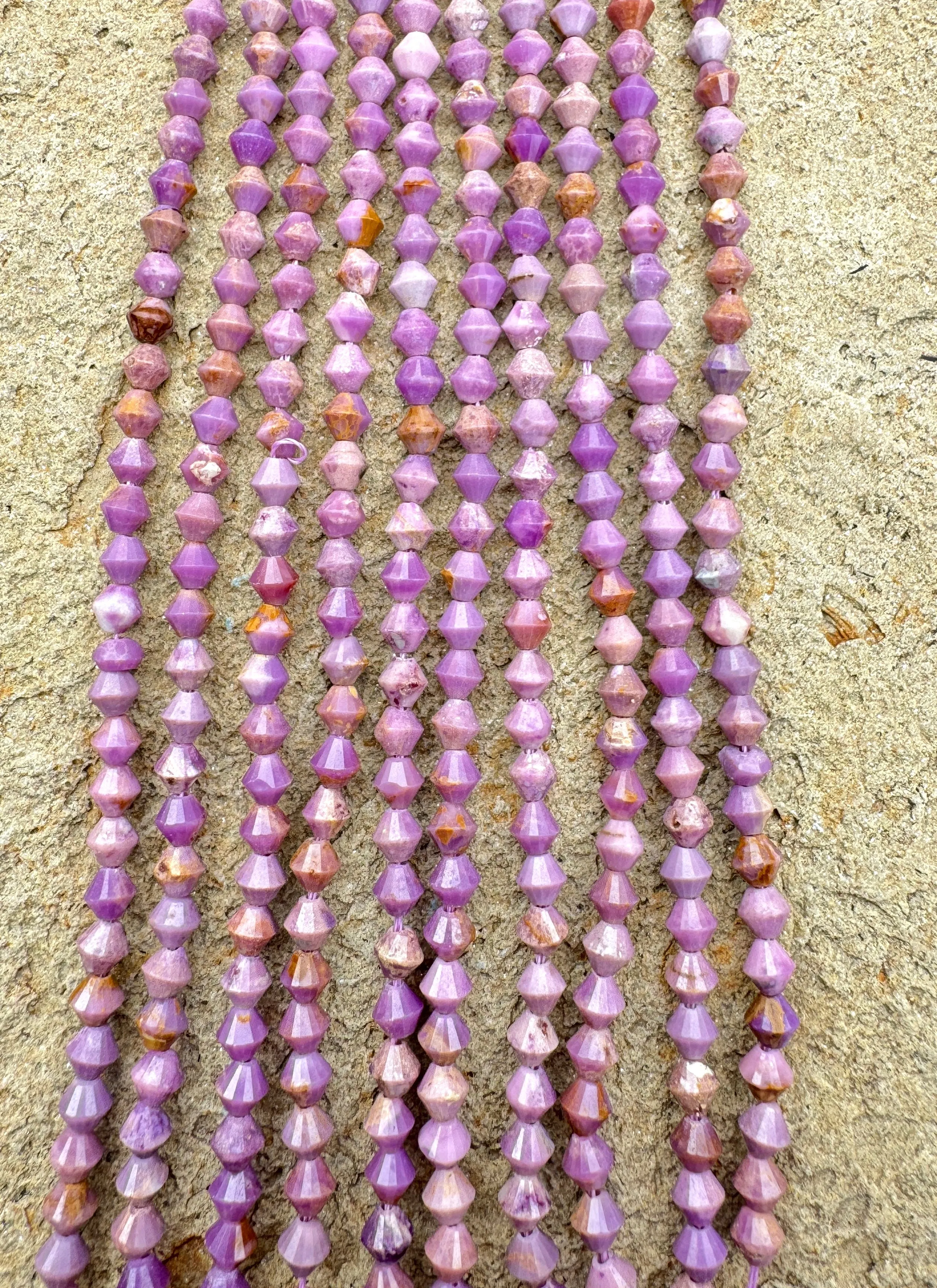 Natural Phosphosiderite 4mm Faceted Bicone beads (15.5 inch strand)