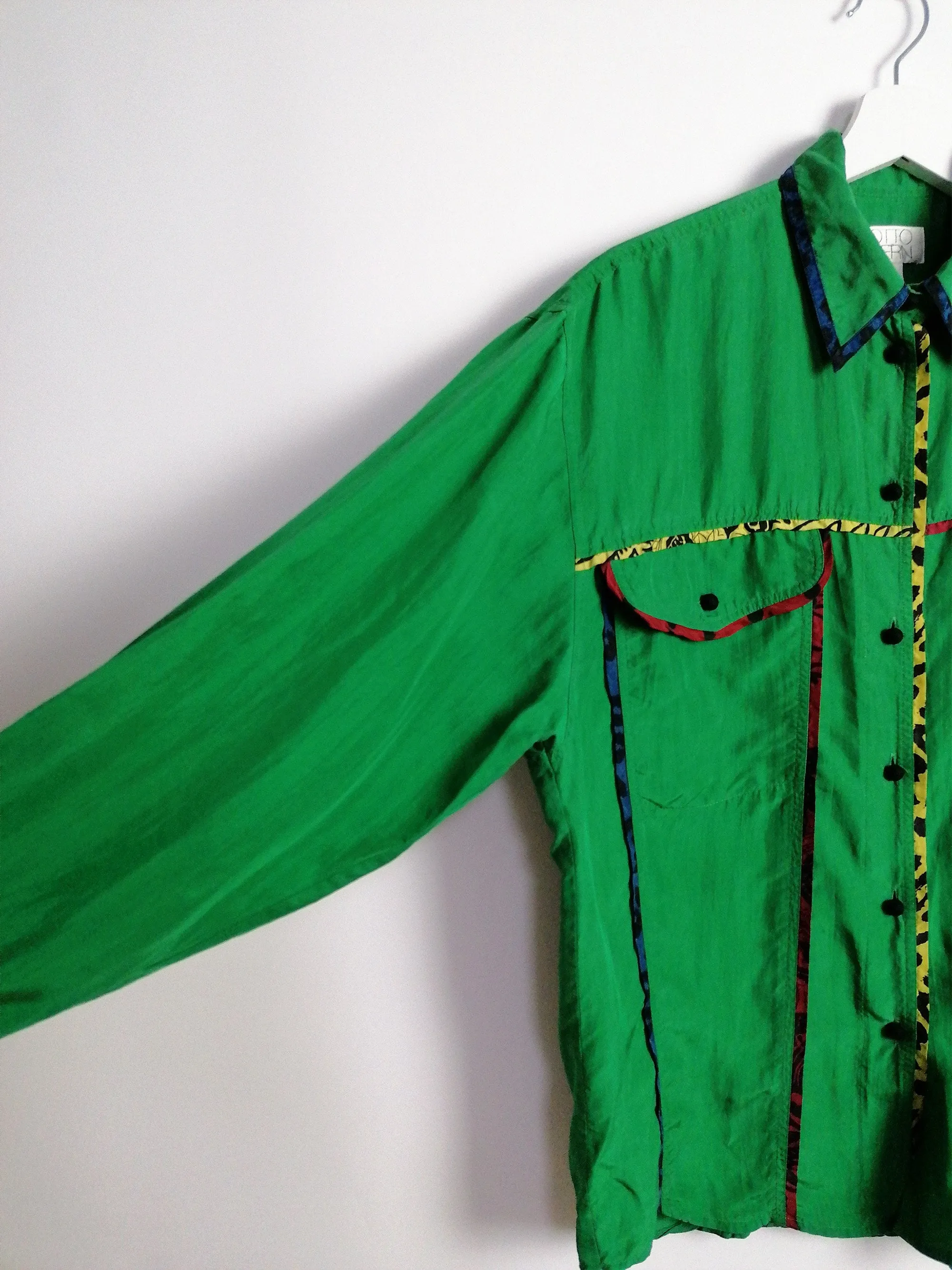 OTTO KERN Vintage 90's Green Silk Blouse