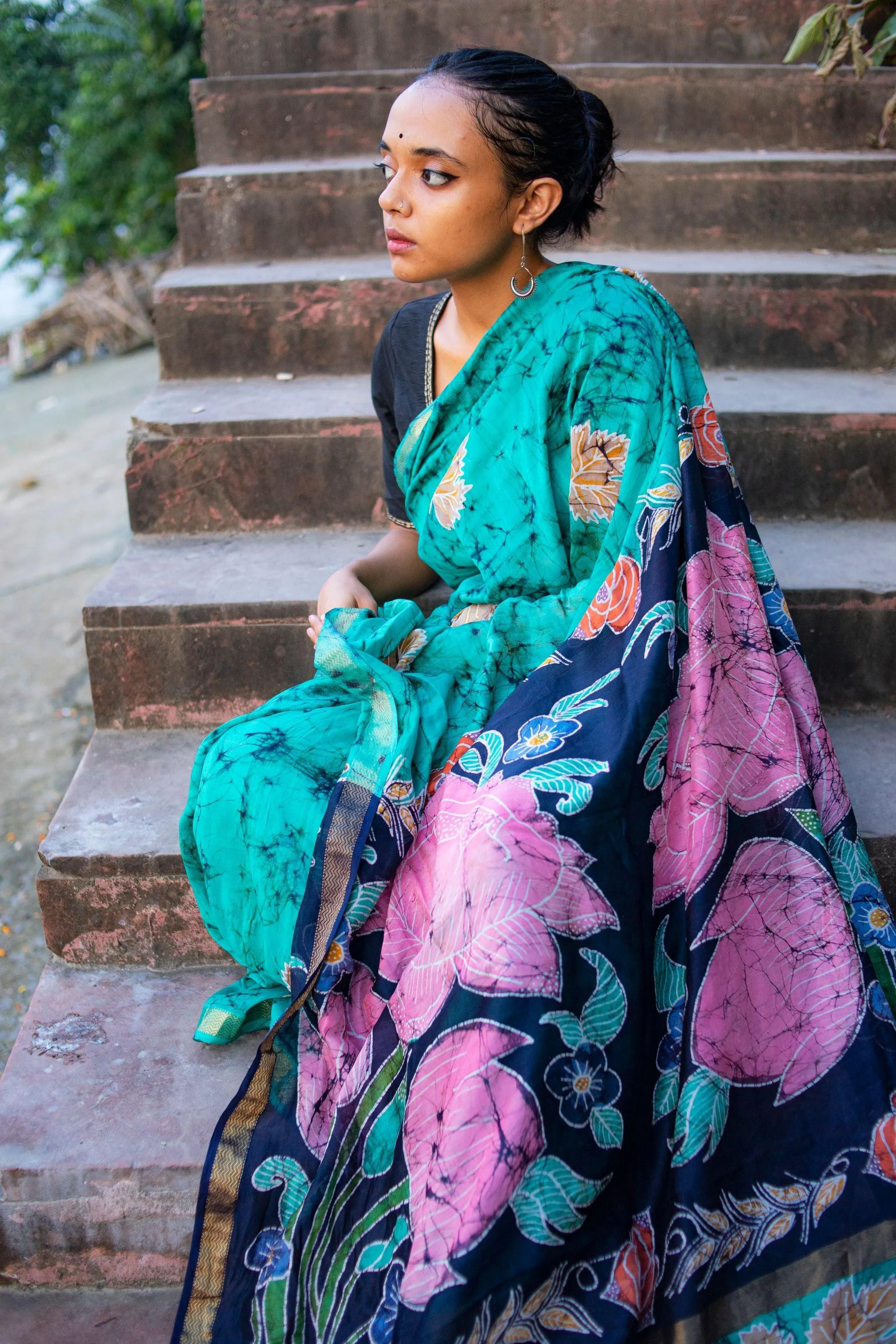 Padma - Narmada Batik Maheswari saree