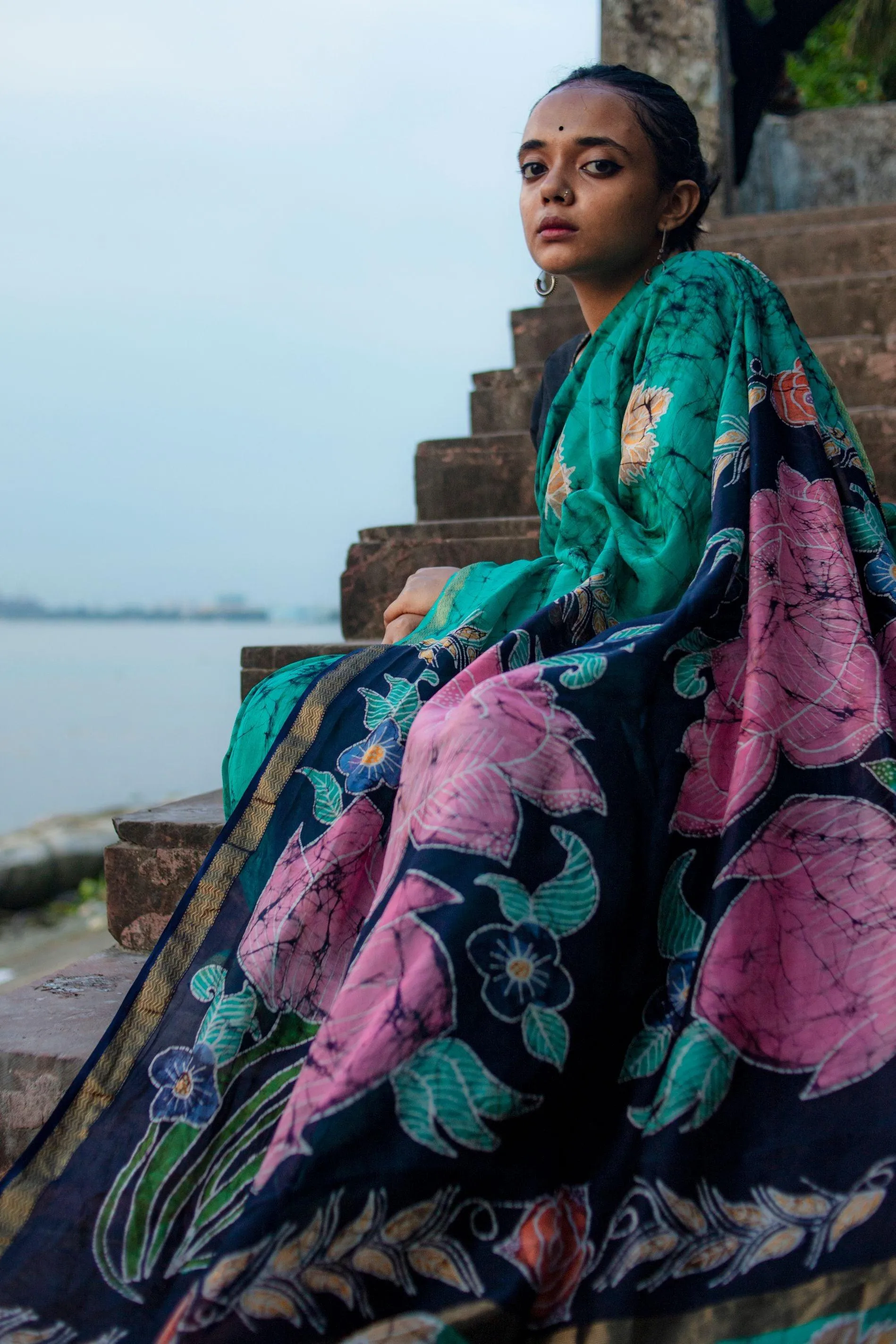 Padma - Narmada Batik Maheswari saree