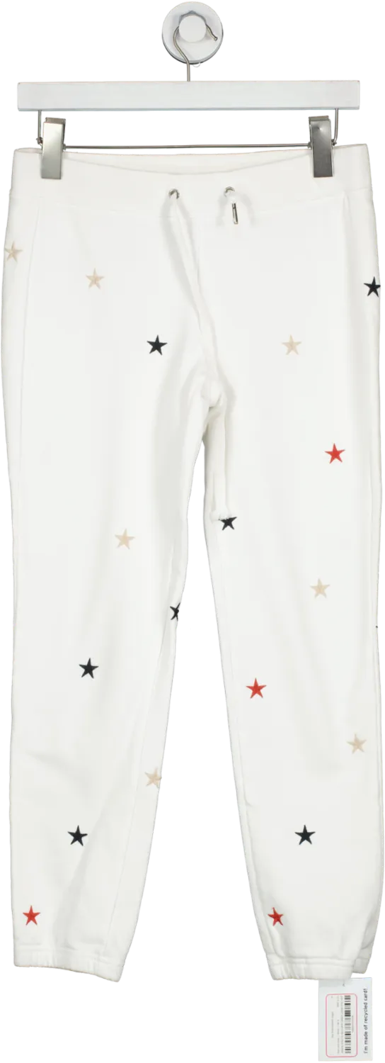 Pam and Gela White Star Embroidered Jogger UK S