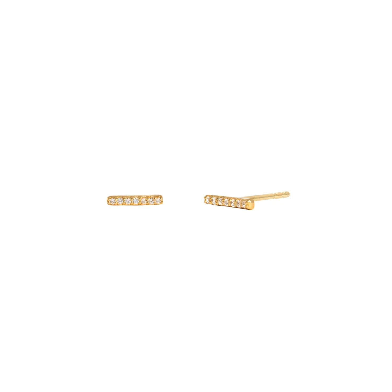 Pave Bar Studs | Gold