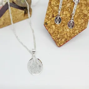 Pendant and Earrings Set - Miraculous Medal [Silver Veneer]