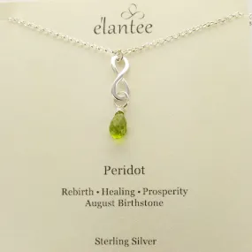 Peridot August Birthstone Infinity Necklace