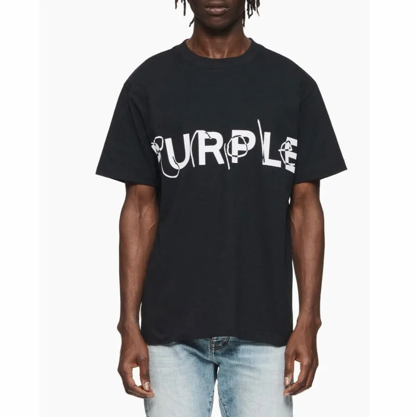 Purple Brand Written Logo Black Beauty Heavy Jersey SS Tee (Black)