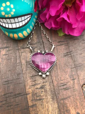 Purple Spiny Heart Necklace #24