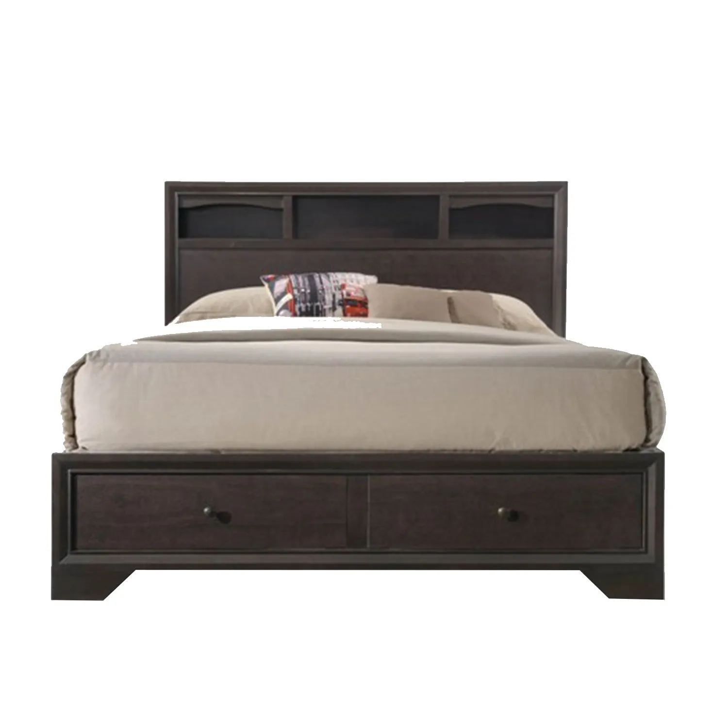 Rich Espresso Finish Queen Bed With Storage