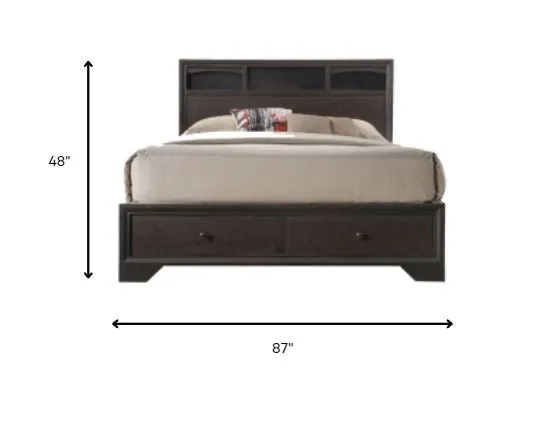 Rich Espresso Finish Queen Bed With Storage