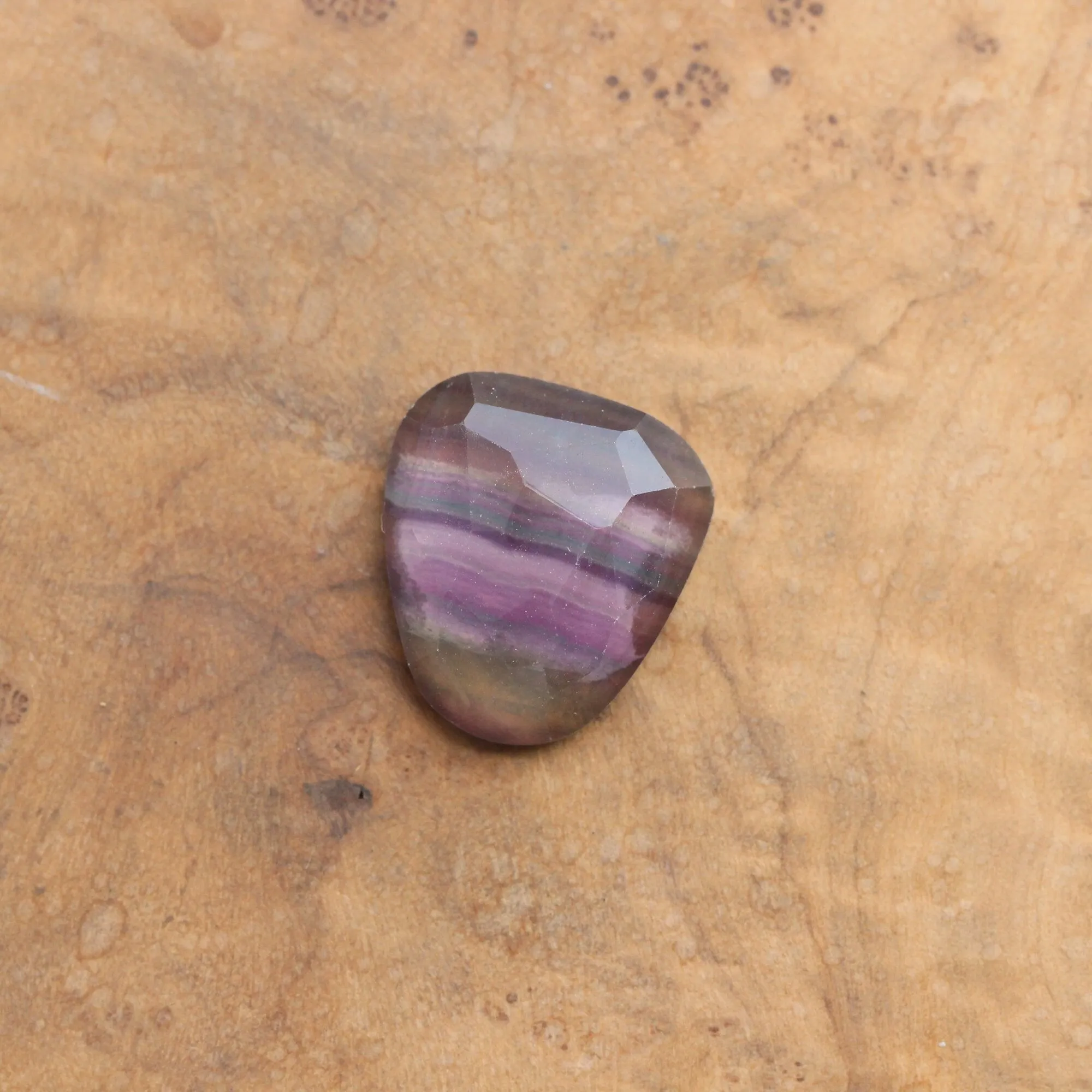 Rose Cut Rainbow Fluorite Pendant - Silversmith - Purple and Green Fluorite Pendant