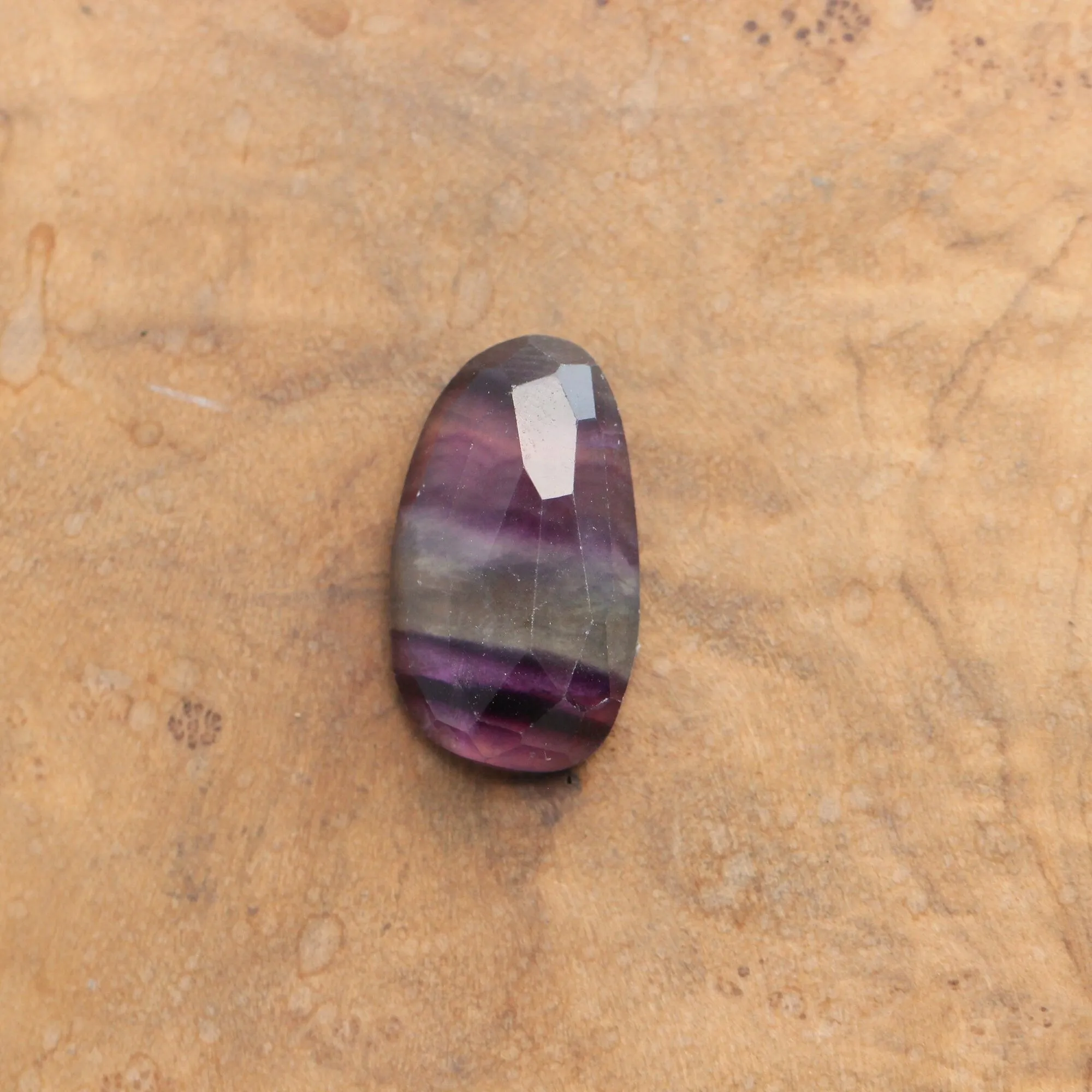 Rose Cut Rainbow Fluorite Pendant - Silversmith - Purple and Green Fluorite Pendant