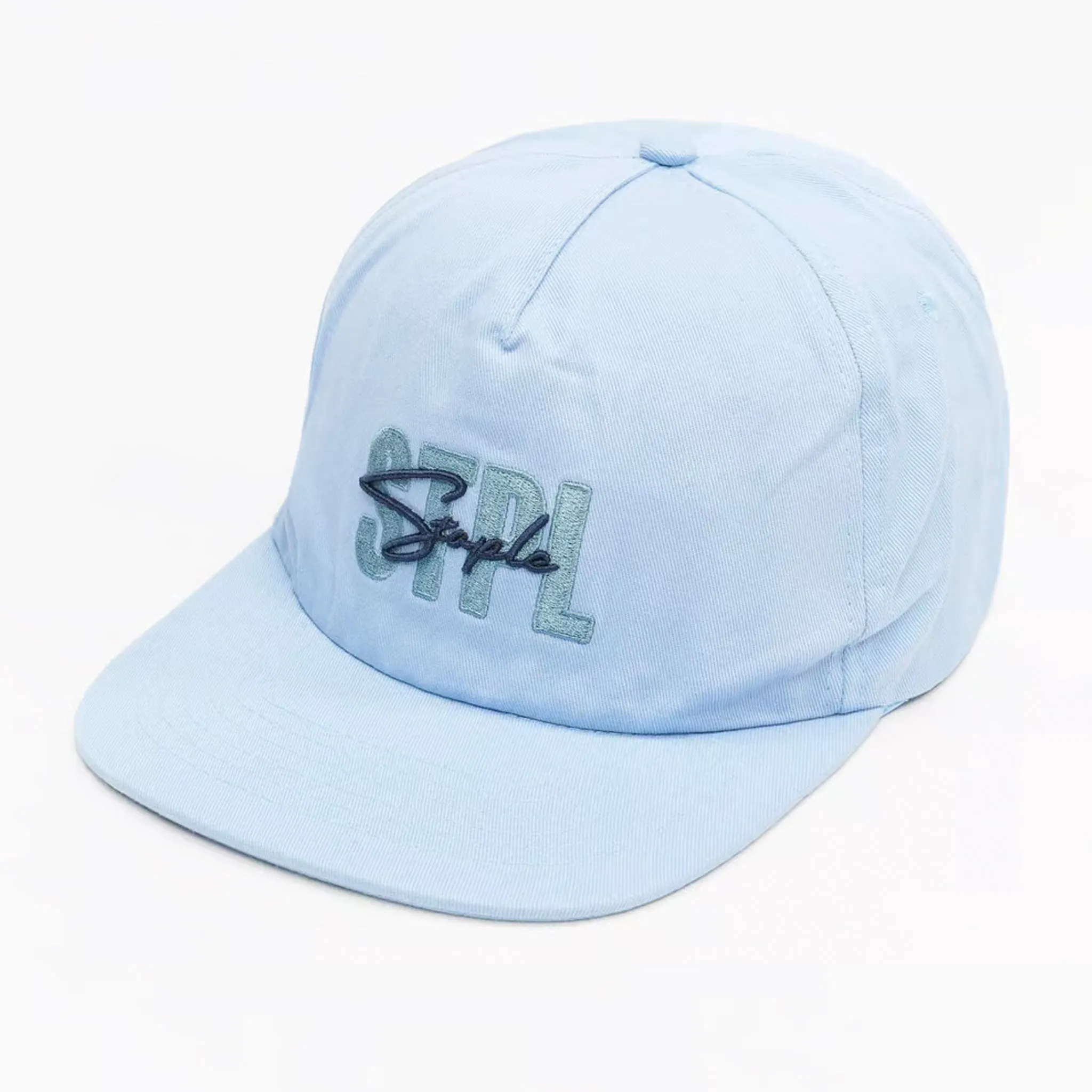 Script Embroidered Cap (Blue)