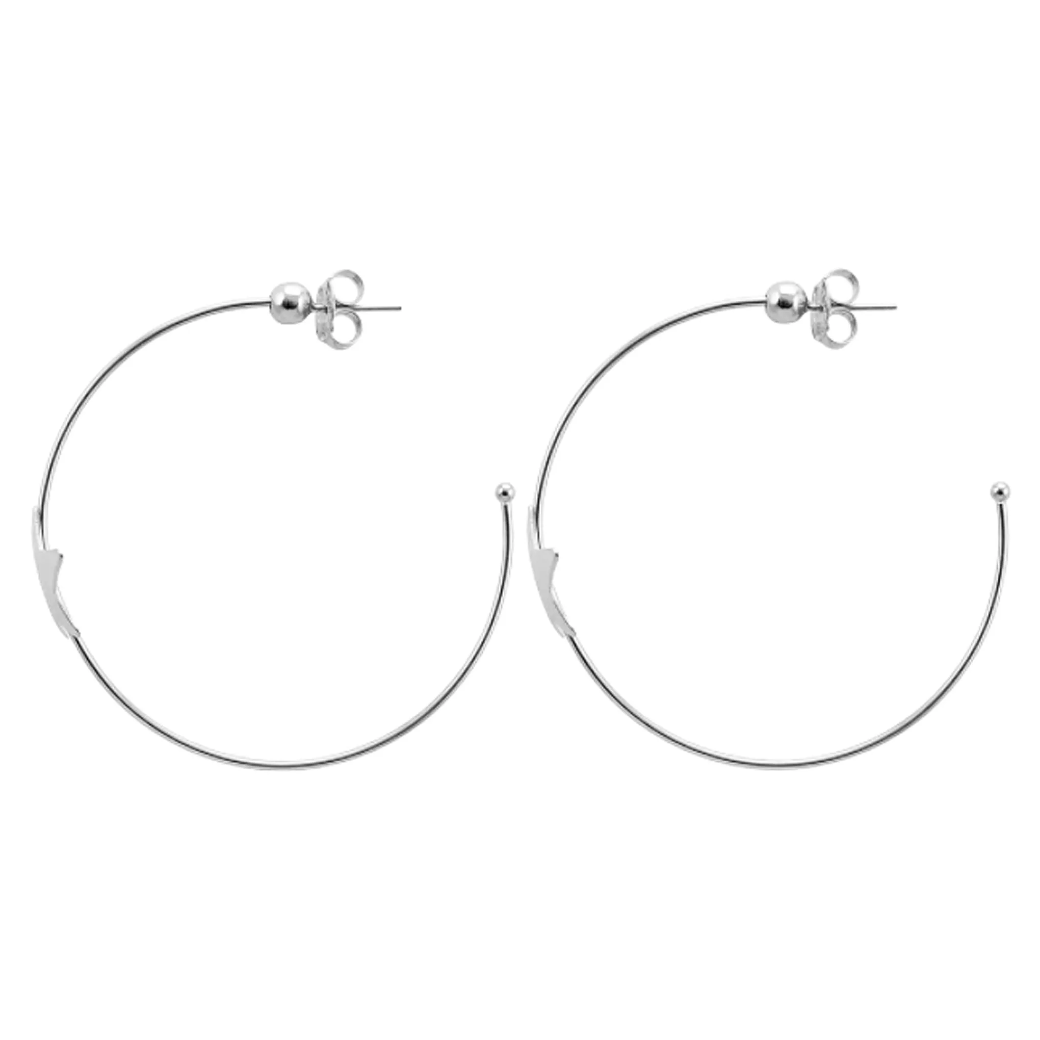 Sheila Fajl Ursa Single Star Statement Hoop Earrings in Silver Plated