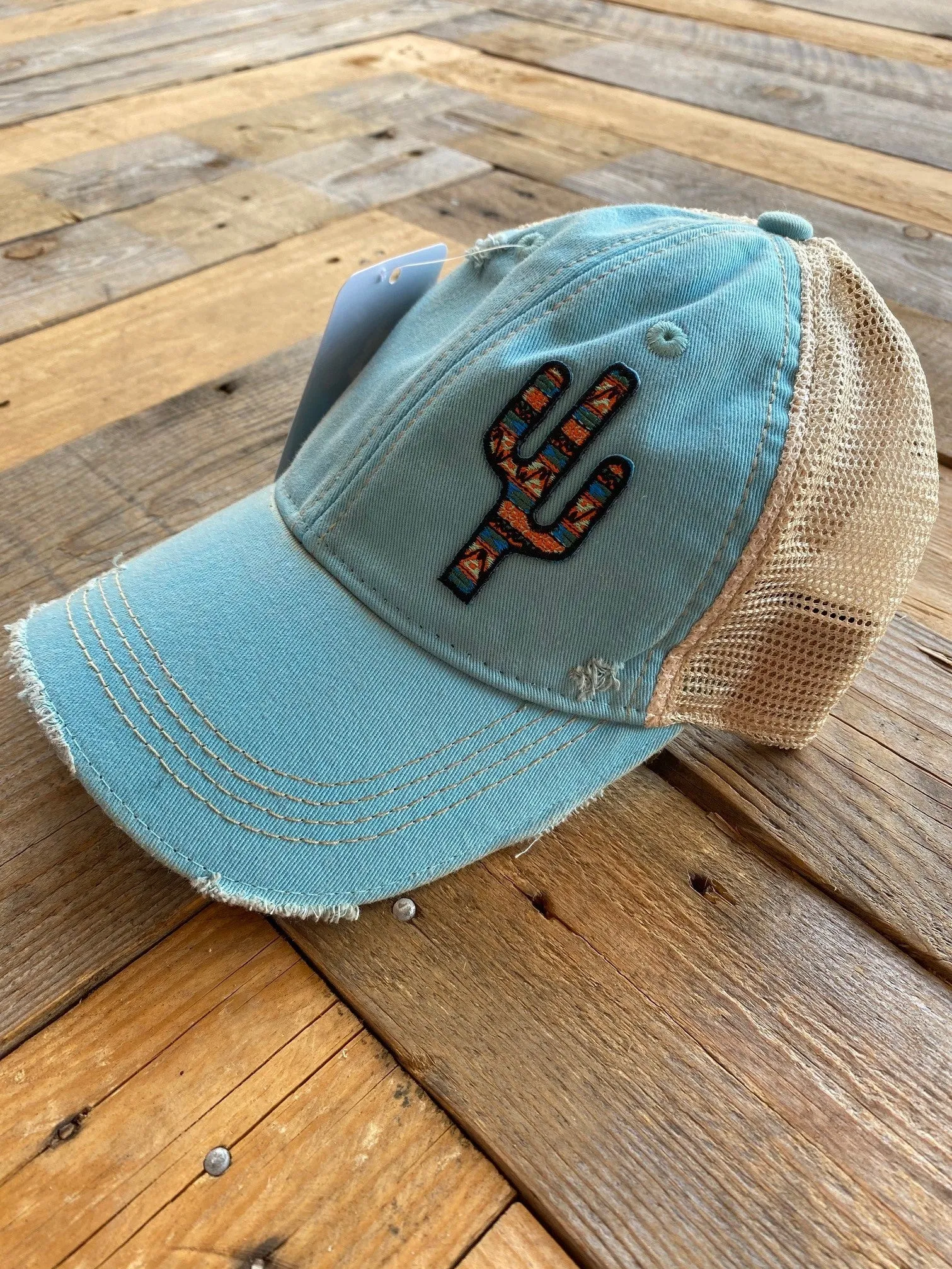 Southwest Cactus Cap Sky Blue