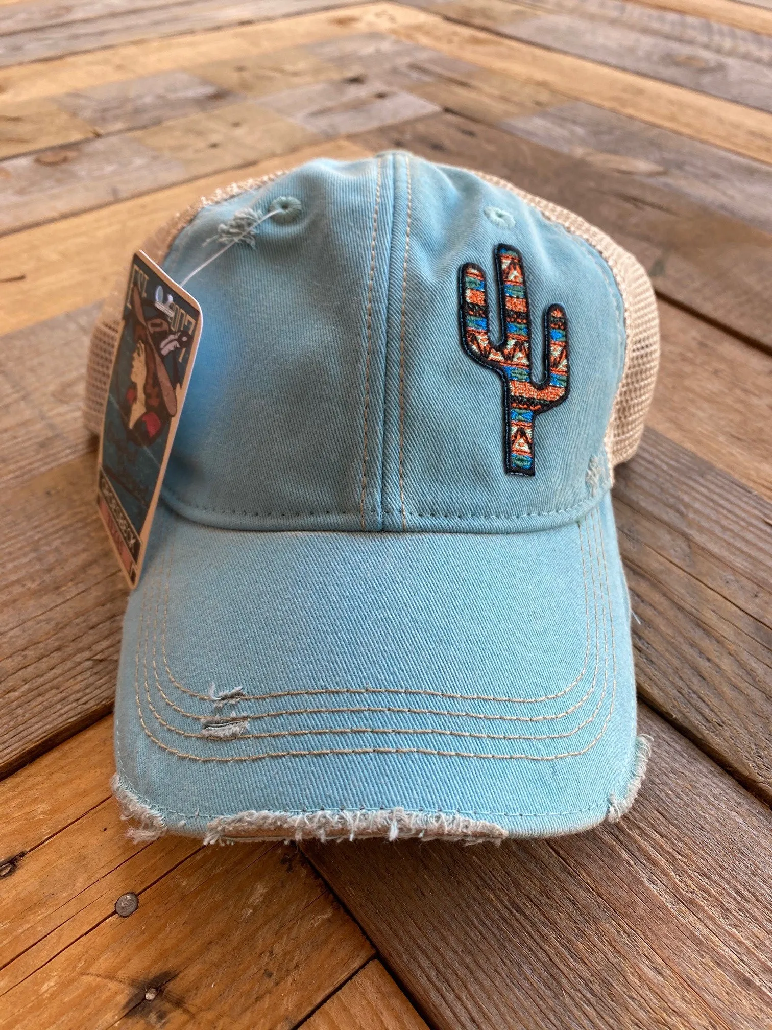 Southwest Cactus Cap Sky Blue