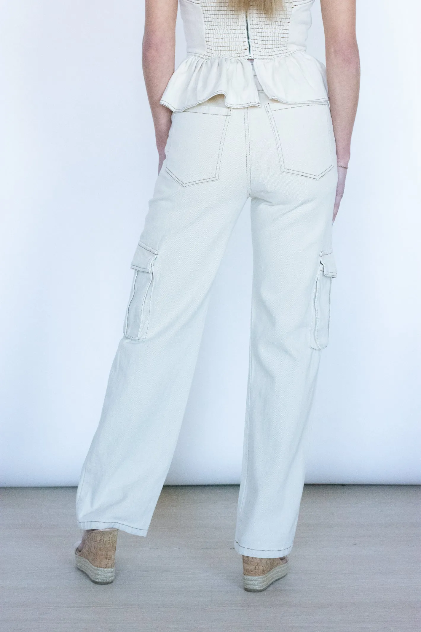 Speak for Yourself Natural Denim Cargo Pant