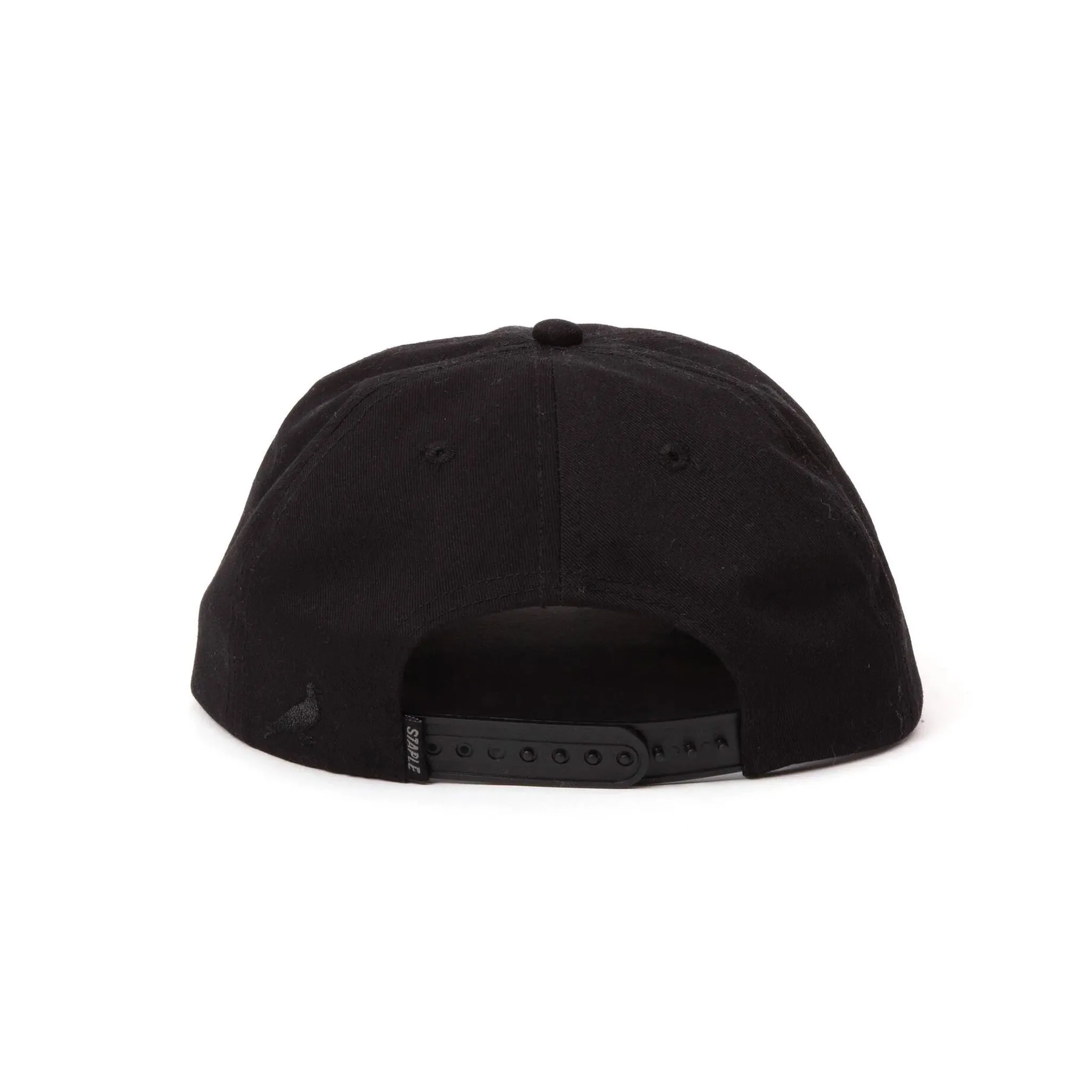 STAPLE  SCRIPT EMBROIDERED CAP (BLACK)