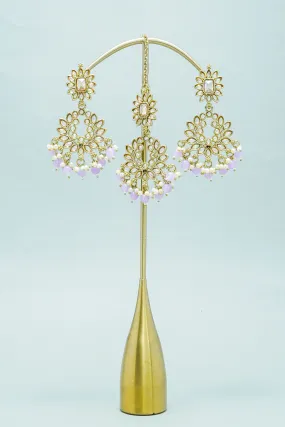 TARA POLKI EARRINGS WITH TIKKA