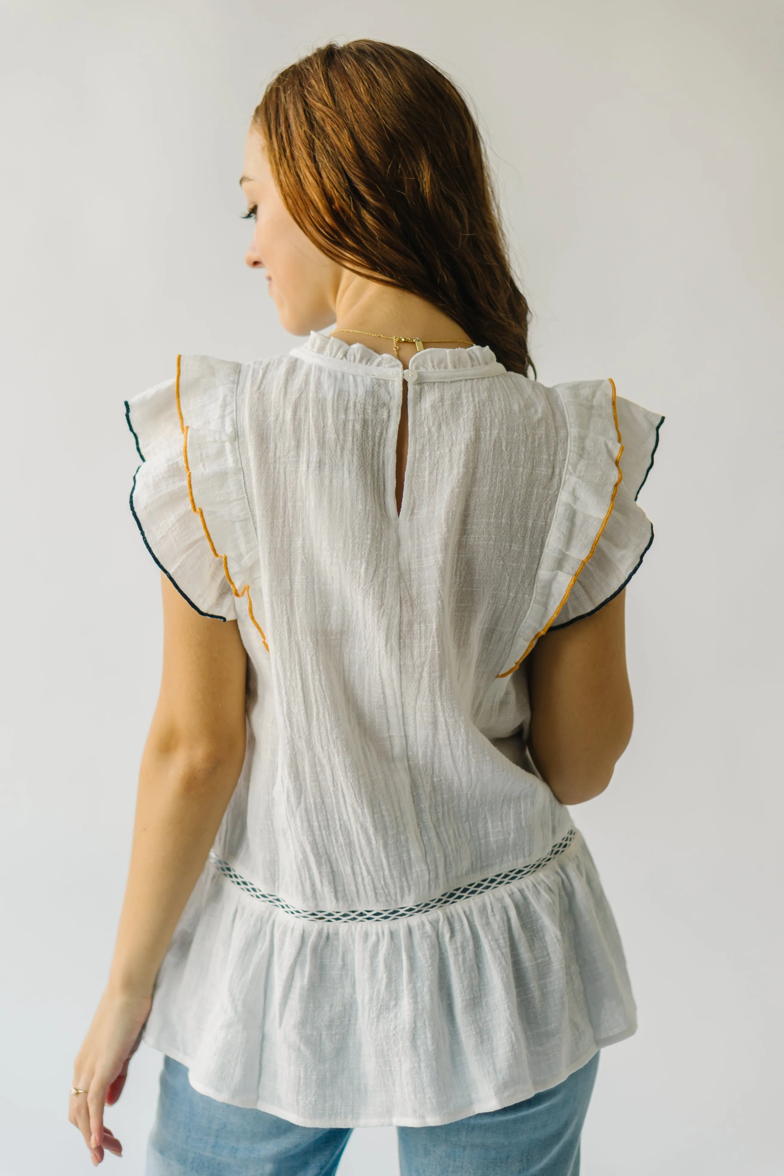 The Kimmell Embroidered Blouse in White