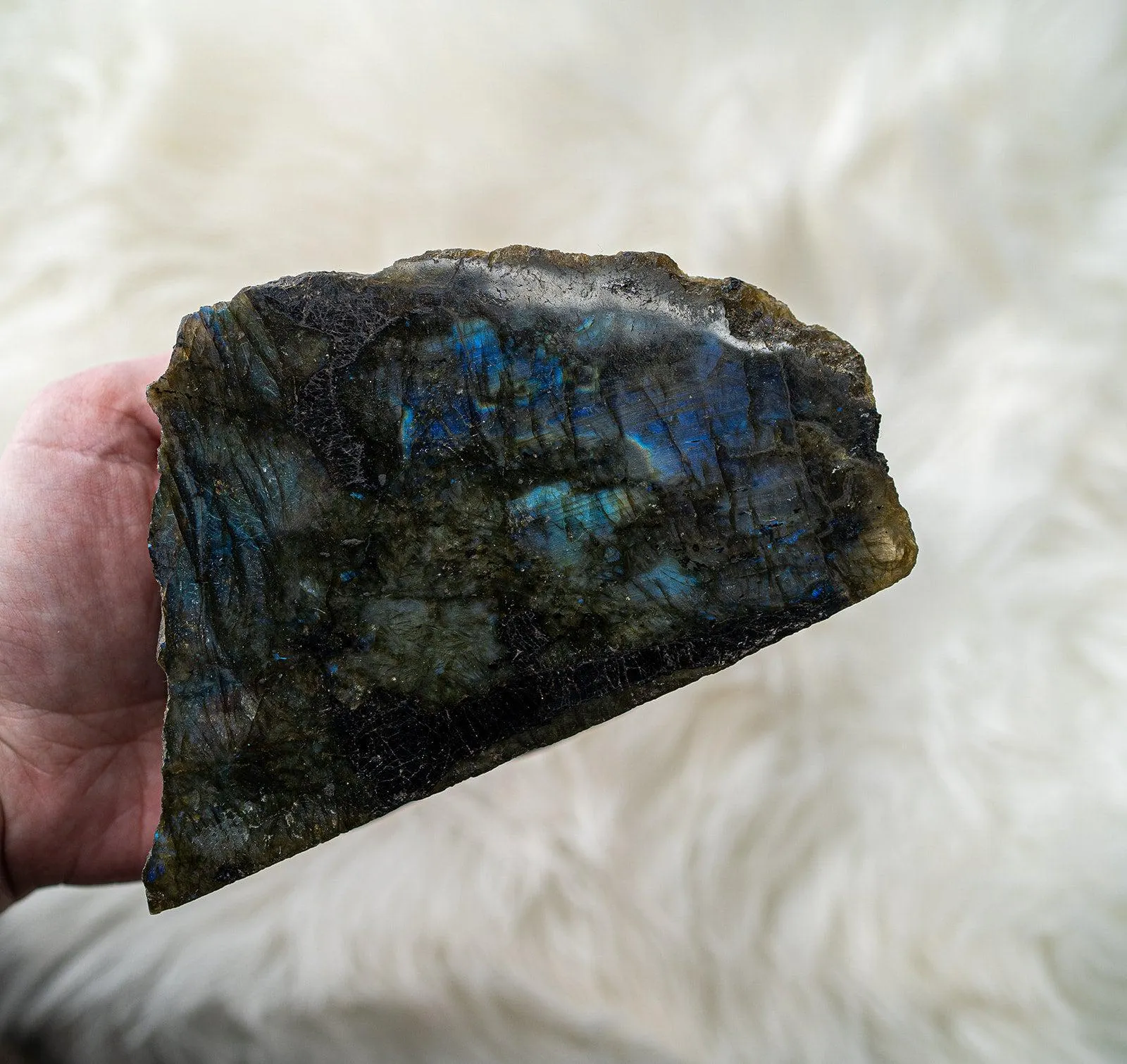 Top Grade Flashy Blue Labradorite Plaque ~ Display Specimen ~ Gorgeous Shine and Flash