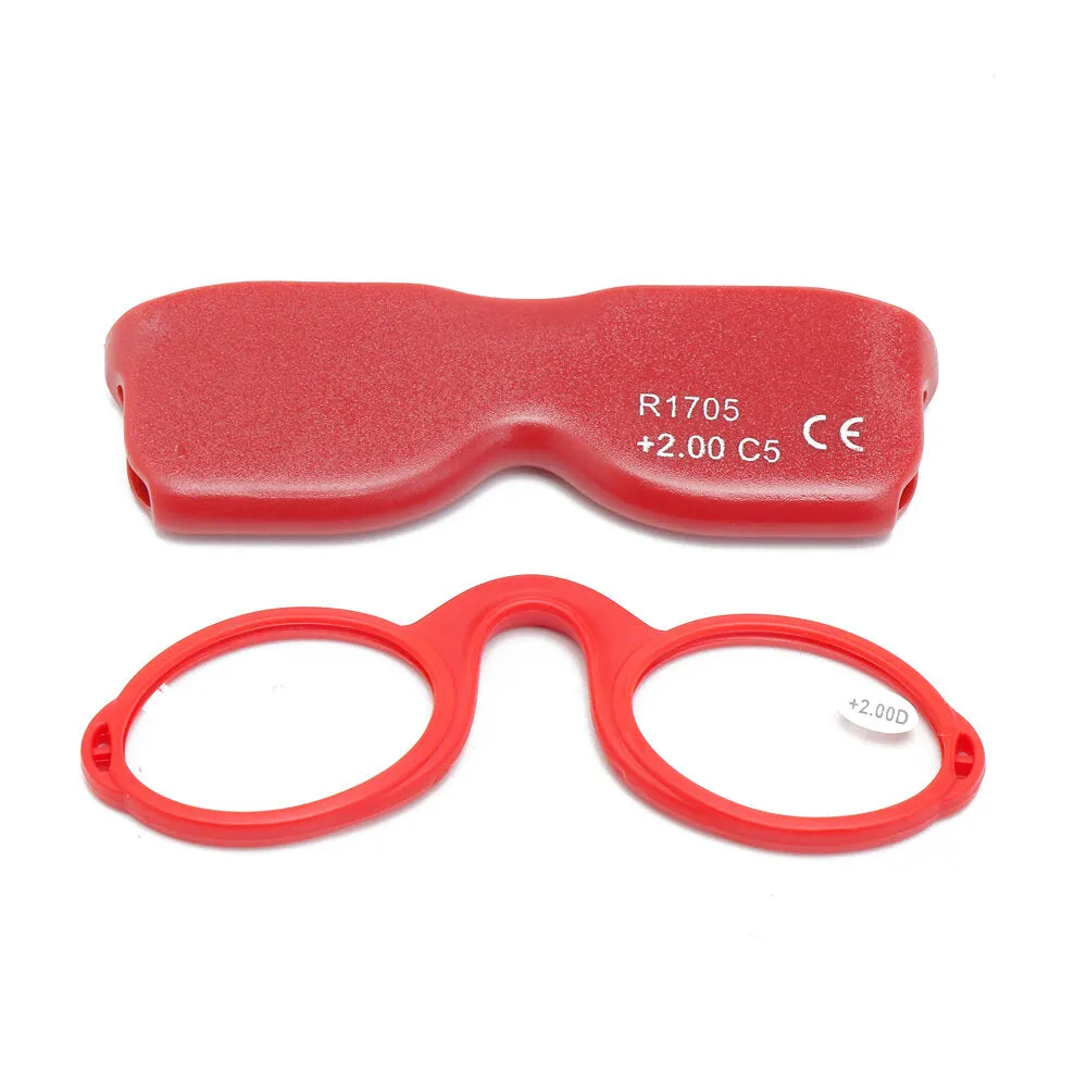 Unisex Portable Soft Silicone Nose Eyeglasses Hanging Clear Lens Reading Glasses With Rope