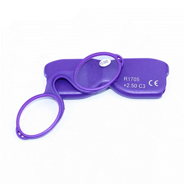 Unisex Portable Soft Silicone Nose Eyeglasses Hanging Clear Lens Reading Glasses With Rope