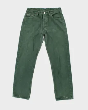 Vintage 90s Levi's 501 Green Jeans - W34 L34