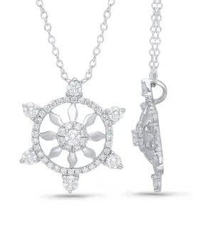 White Gold Diamond Captain Pendant