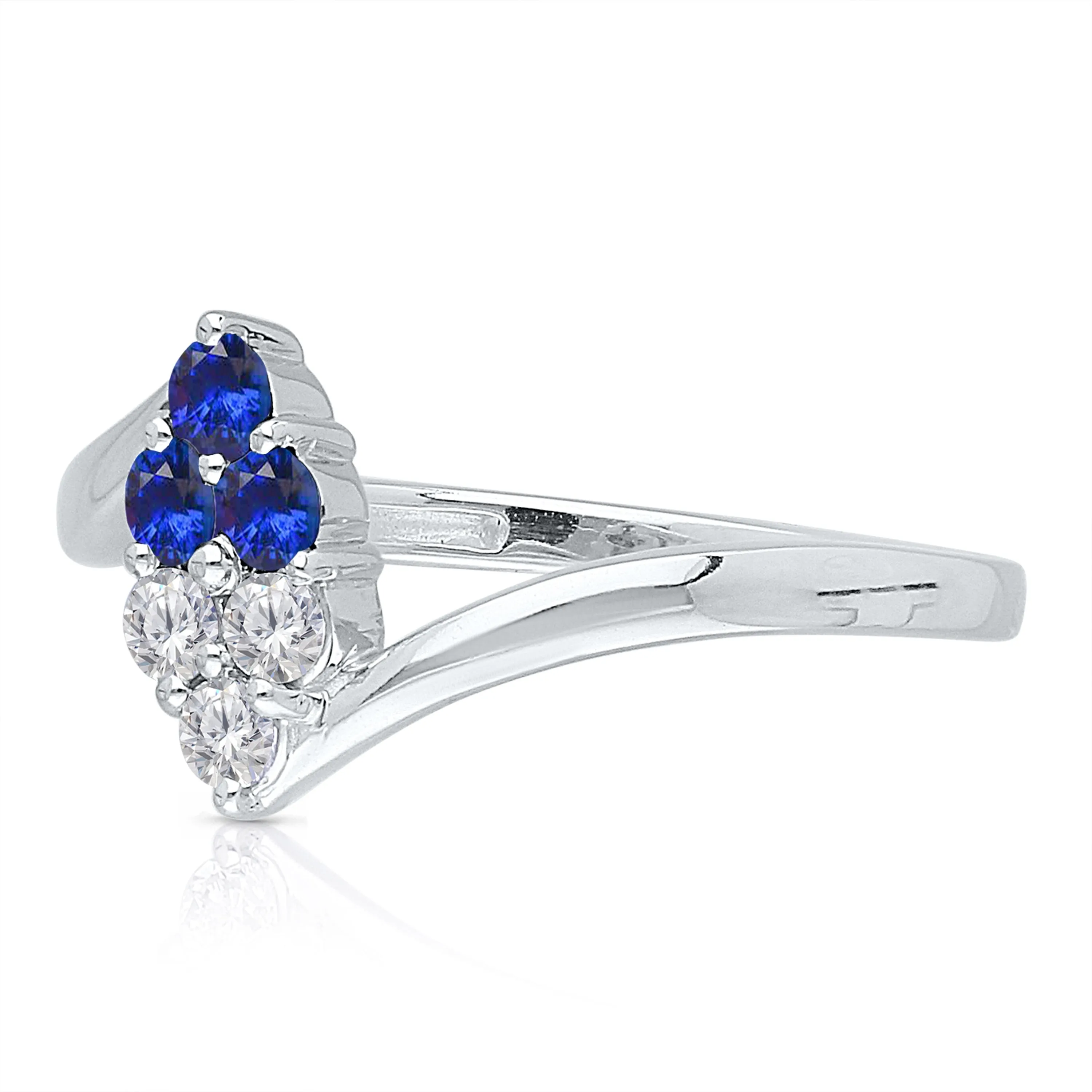 White Gold Sapphire & Diamond Infinite Ring