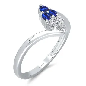 White Gold Sapphire & Diamond Infinite Ring