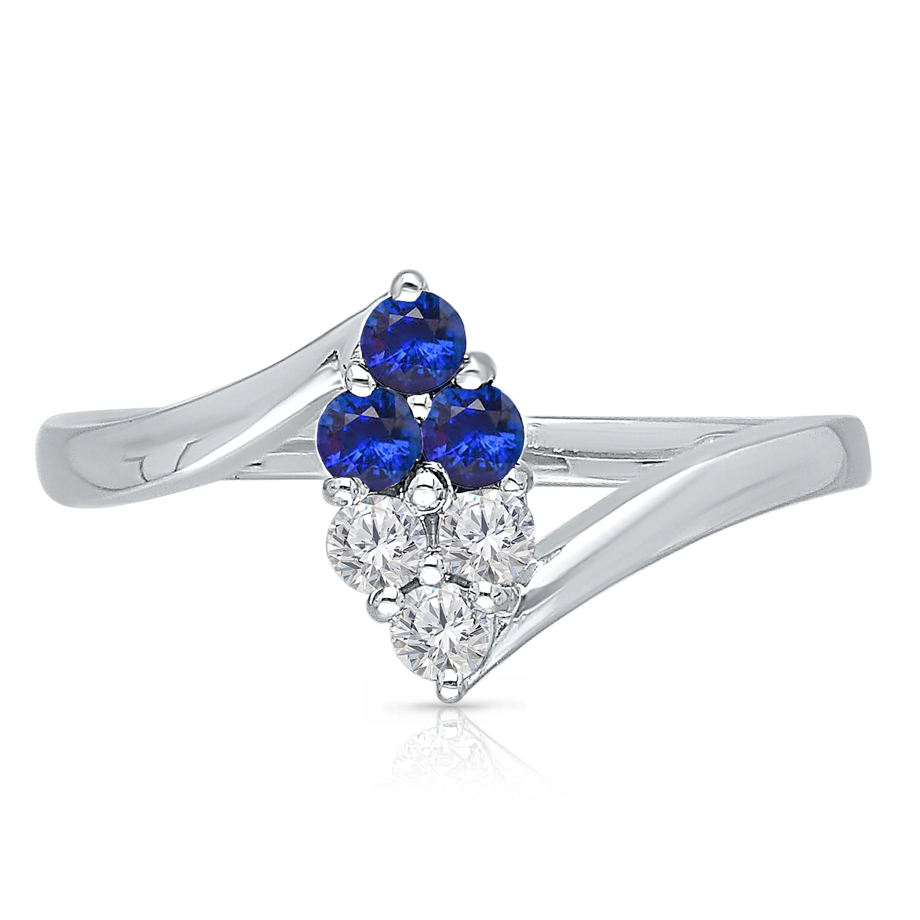 White Gold Sapphire & Diamond Infinite Ring