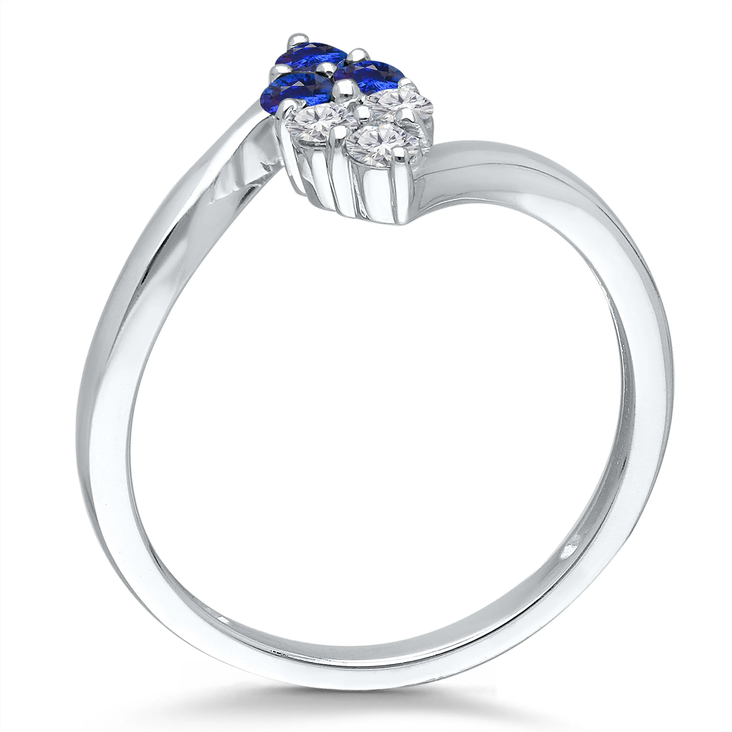 White Gold Sapphire & Diamond Infinite Ring