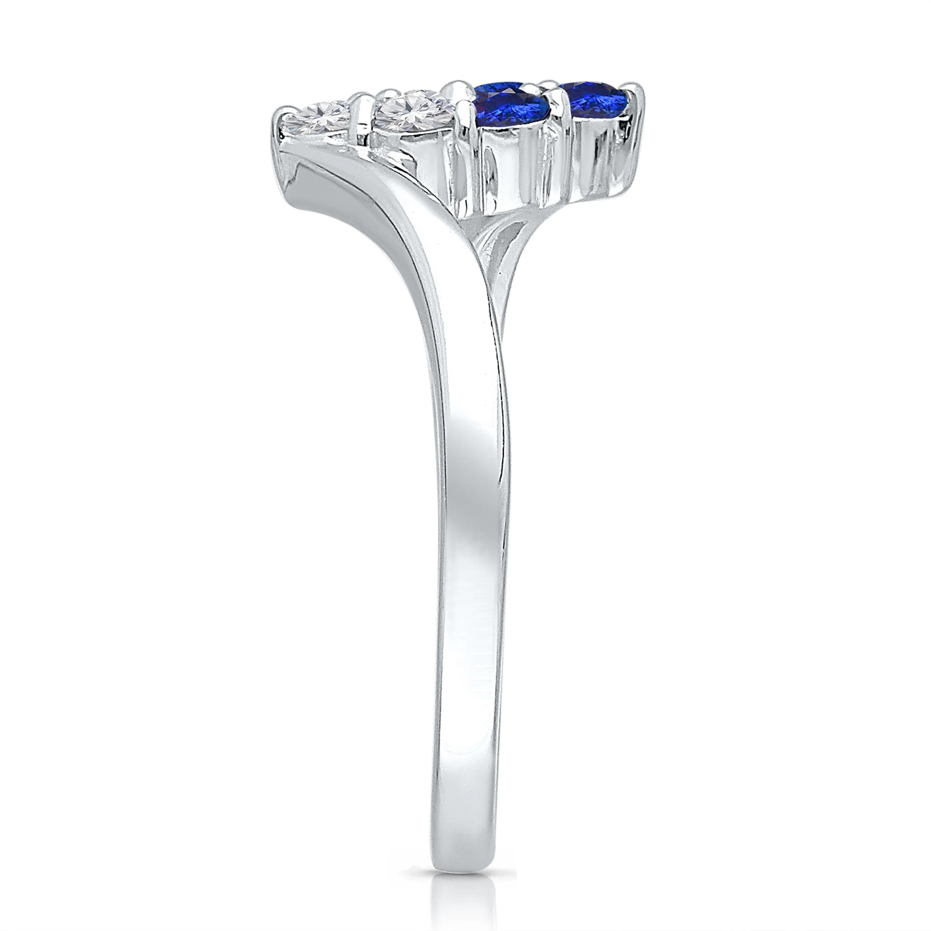 White Gold Sapphire & Diamond Infinite Ring