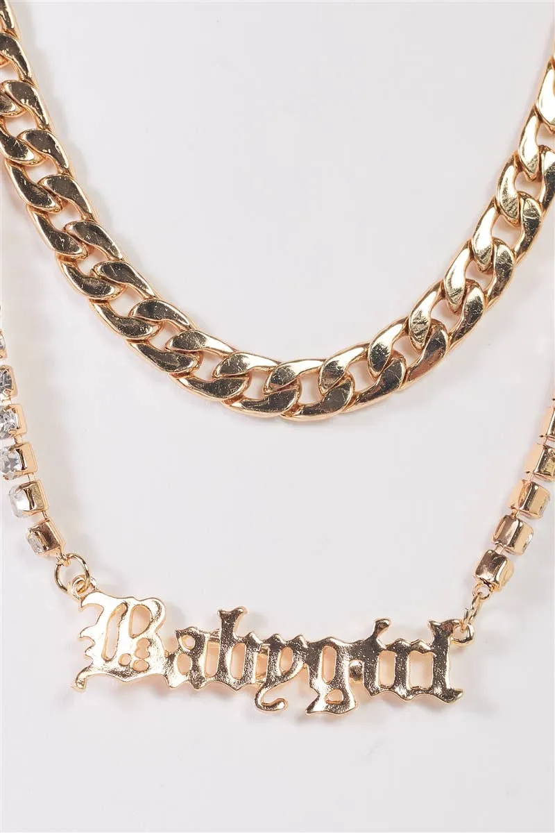 Wholesale "Babygirl" Chunky Necklace - Gold