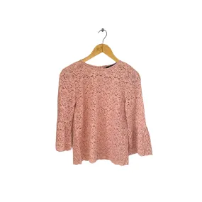 ZARA Pink Lace Bell-sleeves Blouse | Gently Used |